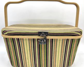 Vintage Cloth Covered Sewing Basket With Interior Pin Cushion
Lot #: 71