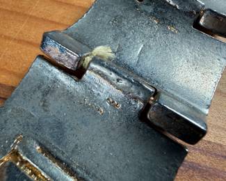 This lot features a brutalist style bracelet by designer Robert Larin, circa 1970s. This piece measures, 7” and is signed as shown in photos.

