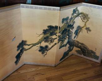 Handpainted Asian Screen