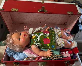 Old doll and clothes