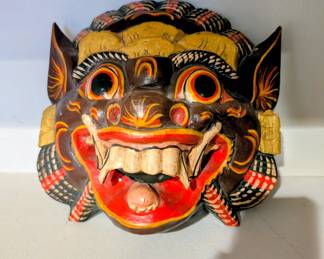 Carved wooden masks 