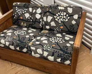 Solid Wood Loveseat with Cushions