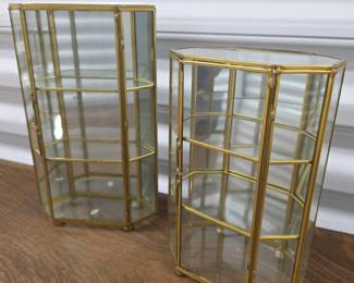 Pair of Miniature Glass Curio Display Boxes