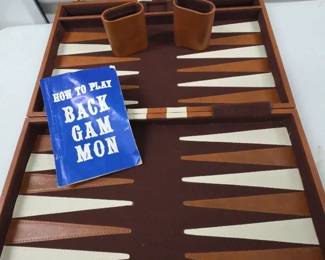 Portable Backgammon Set in Carrying Case