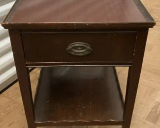 Mahogany HepplewhiteStyle Nightstand with Drawer and Lower Shelf