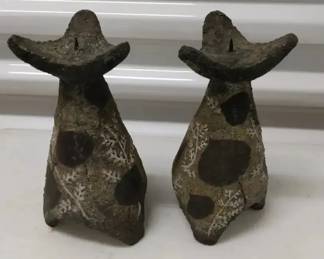 Pair of Stone Candleholders
