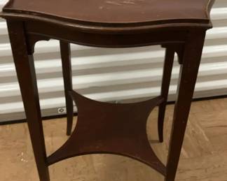 Klismos Style Inlaid Wood Accent Table