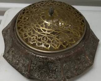 Barbour Co. Silver Plate Centerpiece Bowl with Ornate Reticulated Lid