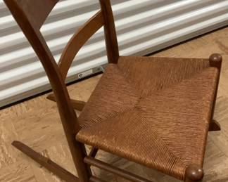 Wooden LadderBack Rocking Chair with Woven Seat