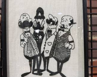 Vintage embroidered barbershop quartet