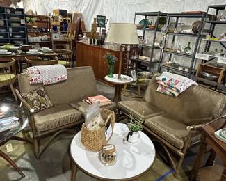 Fabulous vintage bamboo seating set -- perfect condition