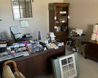 Office desk and suplies