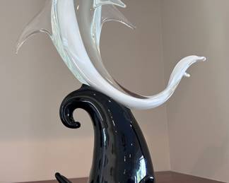 Murano Glass Dolphin. Made in Italy. 23x14x7 inches