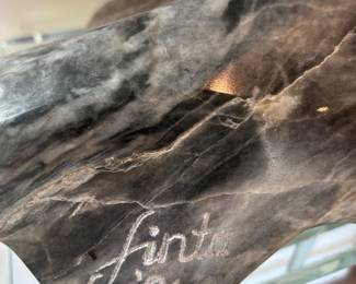 Sandor Finta, Hungarian born Sculptor (1943-2008). White Carrara Marble. Signed S. Finta '91.  21 x 13 x 11 inches.