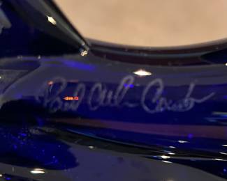 Paul Allen Counts, (American, 20th/21st century) Hand Blown Art Glass Fish. Signed. 11x6x3.5. 