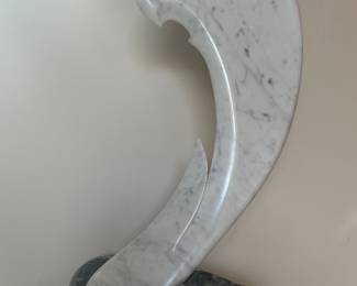 Sandor Finta, Hungarian born Sculptor (1943-2008). White Carrara Marble. Signed S. Finta '91.  21 x 13 x 11 inches.