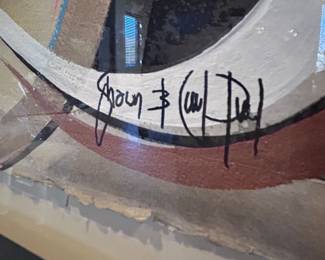 Framed Acrylic Shadow Box 57.5x77.5x1.5 Modern Abstract Mixed Media Original Art for Chrishawn. Signed Shawn & Carol Paul. 