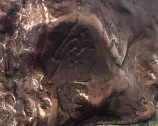 Two Stingrays Bronze Sculpture signed SPI (San Pacific International). 24x14x9.5 inches.