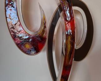 Shahrooz Acrylic Art Sculpture 2005. signed. Hand painted acrylic colors on clear transparent Acrylic material.