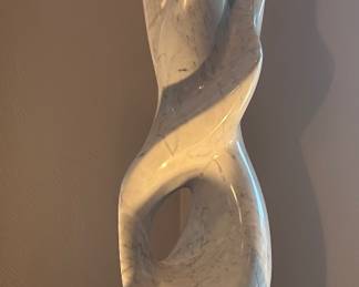 Sandor Finta, (1953-2008), Carrara white marble Sculpture.  "Infinity." Provenance Makk Galleries, Beverly Hills, signed S. Finta and dated 1990. 
 43 inches tall.