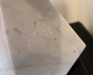 Sandor Finta, Hungarian born Sculptor, (1953-2008) "In Captivity." Carrara Marble. 43  inches tall.