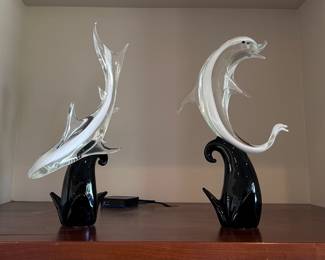 Murano Glass Shark and Dolphin
