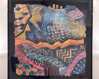 George Caso, Alan J. McAnulty, signed,  shadowbox frame, Crishawn, mixed media, 54 x 54 x 4 inches.