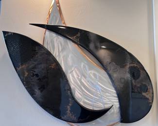 Tom Bellini, Polished Resin on Wood with burnished metal. 50x50x3 inches. Signed Bellini '03.