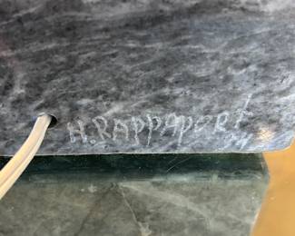 Hovave Rappaport, Israeli born- based in LA, b. 1954. Marble Illuminated lapidary sculpture lamp. Signed H. Rappaport ‘94.