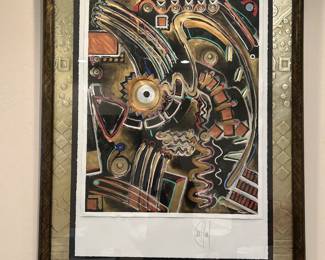 Carol Paul (1962-), Modern Abstract. Mixed Media. Crishawn, 43X32 Inches.