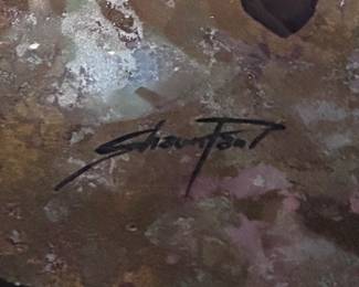 Shawn Paul (1960-2025), Abstract Horses, mixed media. Chrishawn. 56x56x2.5 inches.