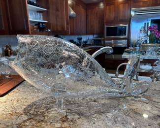 Blenko Crackle Glass Fish.