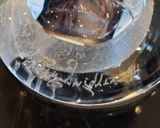 Lawry Swidler ’94 Hand Blown Art Glass Pair Candlesticks. Signed. 13x3.5x3 inches. 