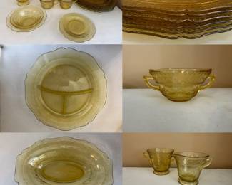 26 pieces-Vintage Amber Yellow Federal Madrid