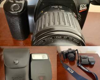 Vintage Canon EOS Rebel Camera / Flash