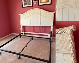 White Wicker Headboard 