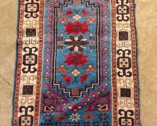 2'6" by 4 Geometric Persian Wool.  
Professionally Cleaned
