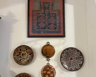 framed Turkish Salt Bag, Pottery, Turkish Copper