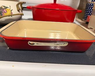 le Crueset rectangular enameled cast iron baker