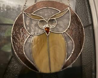 Small owl stained glass 