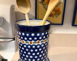 Polish Pottery Utensil Holder