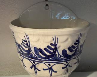 Small Blue and white wall pocket