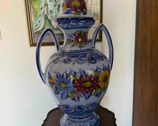 Very Large Portuguese Lidded two handled  Urn 