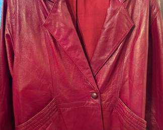Red  leather coat  