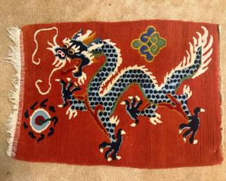 2' by 2'9" Dragon Rug 
Professionally Cleaned 