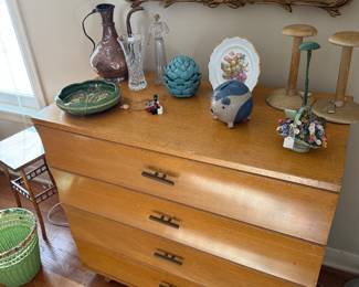 Upstairs Bedroom 
Copper pitcher
Pottery bank
