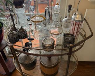Dining Room 
Bar cart
Decanters/shakers/ice buckets/pitchers