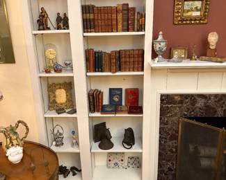 Living Room 
Pewter pieces
Leather bound early books-most German