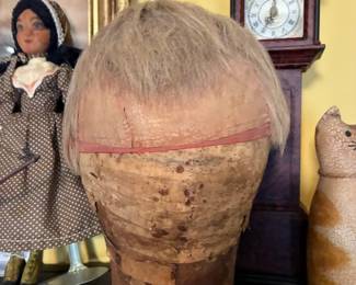Antique men's wig and wigform
