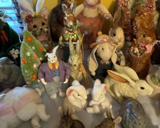 Easter bunny figurines